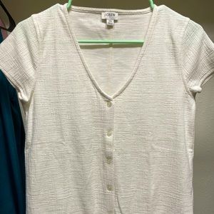 White gauze textured t-shirt